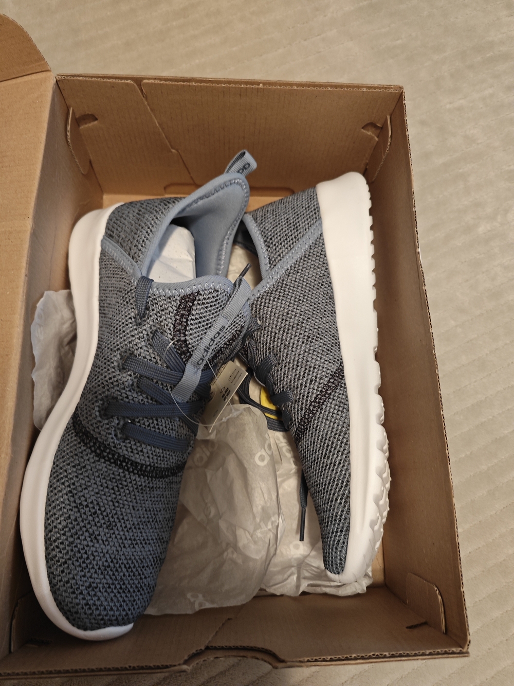 adidas Women's Knit Sneakers in Light Blue and White